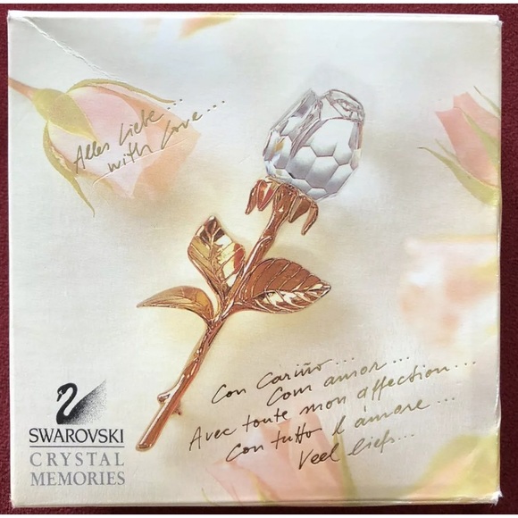 BRAND NEW Swarovski Crystal Rose Gold Pin Brooch